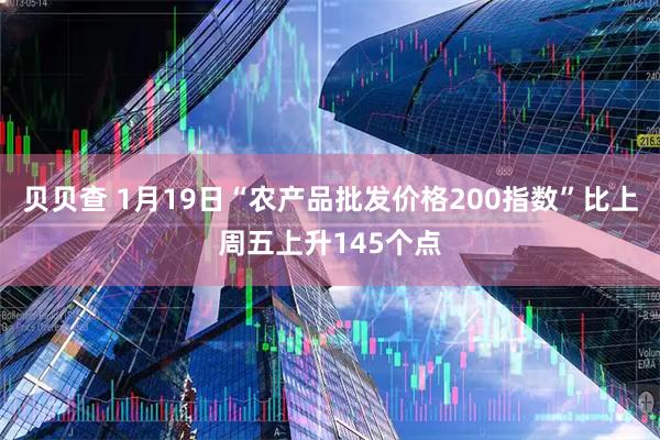 贝贝查 1月19日“农产品批发价格200指数”比上周五上升145个点